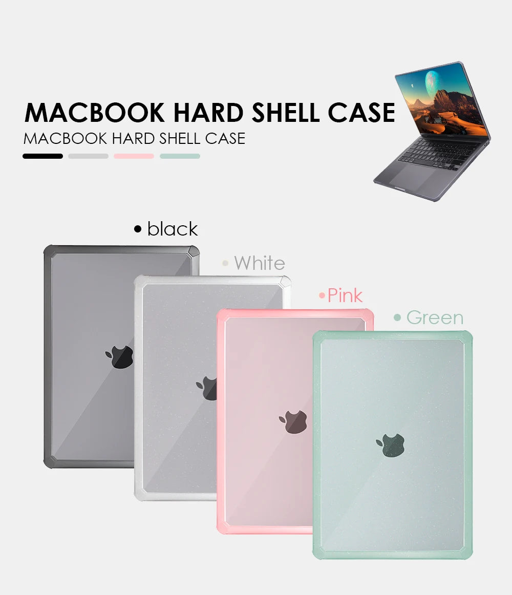 JMT-176010 Crystal TPU Anti-Slip Laptop Case with Louver Design for MacBook Air 13.3 Inches