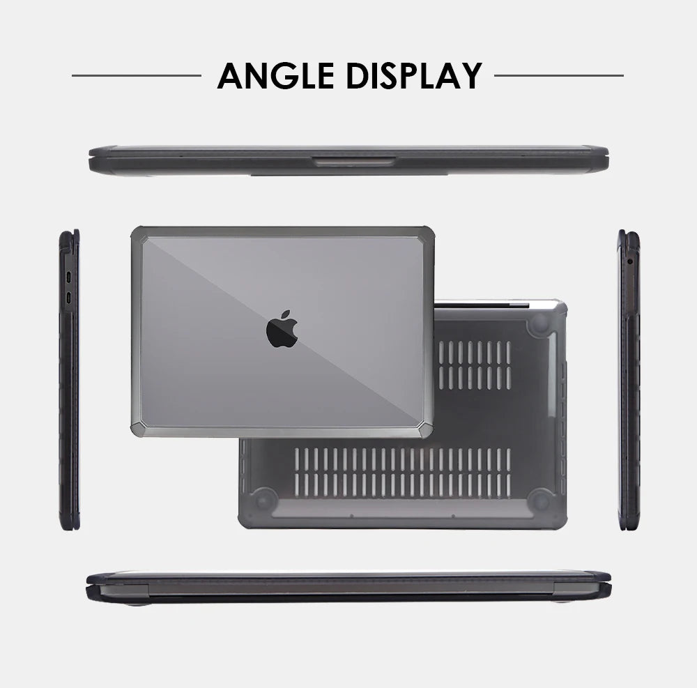 JMT-176010 Crystal TPU Anti-Slip Laptop Case with Louver Design for MacBook Air 13.3 Inches