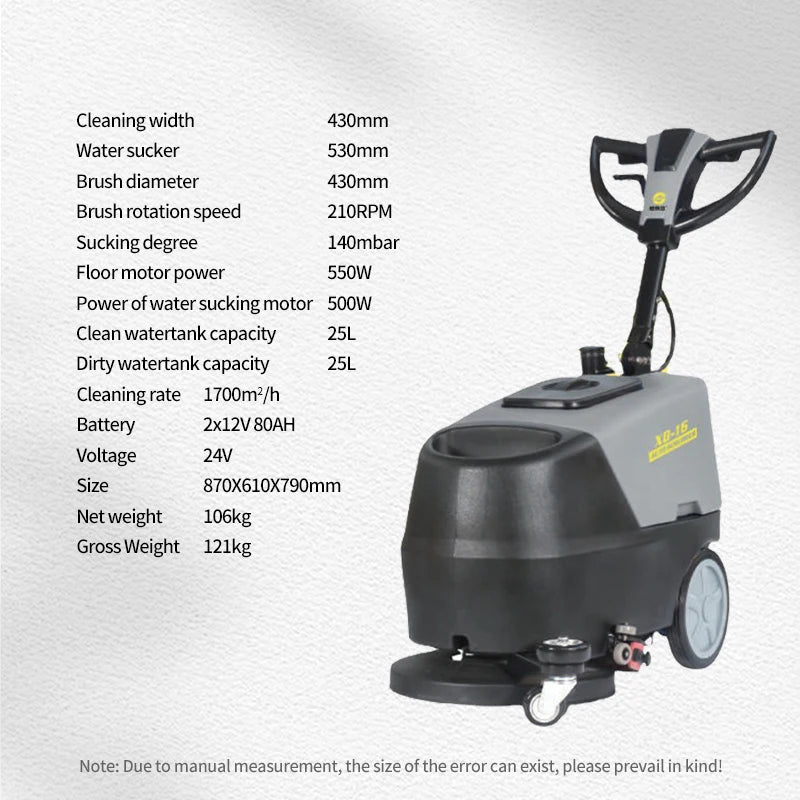 JMT-176074 Electric Walk-Behind Floor Cleaning Machine with Battery for Commercial Use