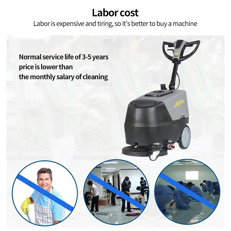 JMT-176074 Electric Walk-Behind Floor Cleaning Machine with Battery for Commercial Use