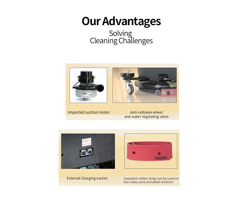 JMT-176074 Electric Walk-Behind Floor Cleaning Machine with Battery for Commercial Use