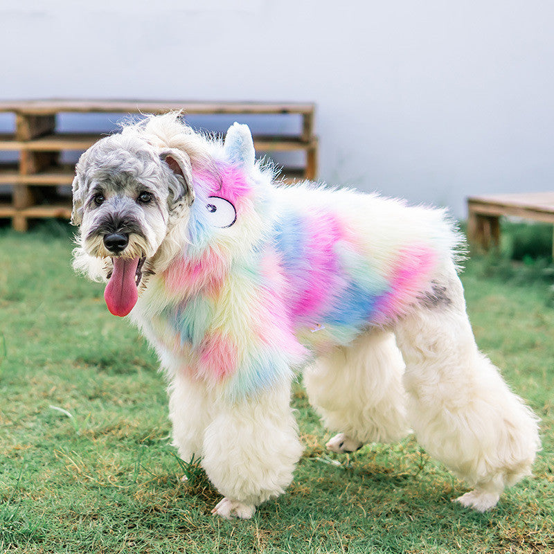 JMT-176074 Rainbow Casual Pet Jacket for Small to Medium Dogs - Adjustable Fit in Lightweight Polyester