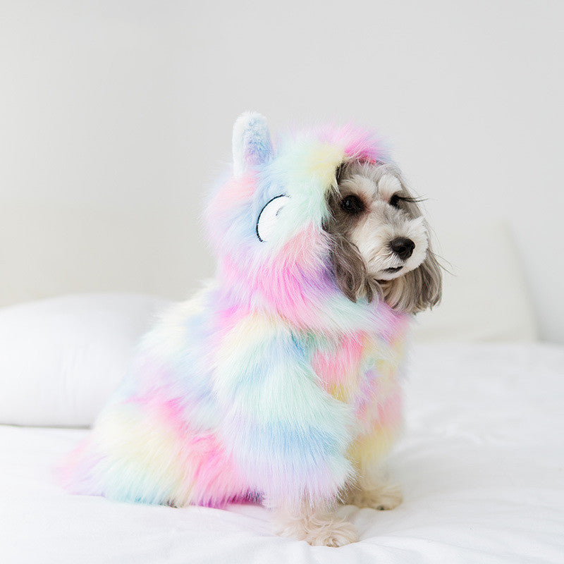 JMT-176074 Rainbow Casual Pet Jacket for Small to Medium Dogs - Adjustable Fit in Lightweight Polyester