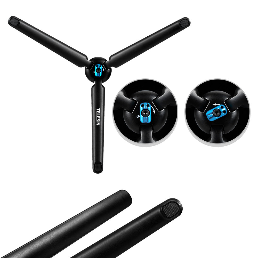 JMT-176138 Aluminum Alloy Tripod Selfie Stick with GoPro Mount and Mobile Phone Holder
