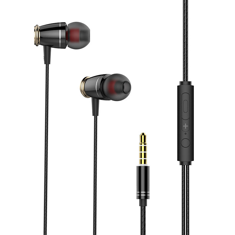 JMT-176266 Heavy Bass Wired In-Ear Headphones with Microphone and Silicone Earplugs