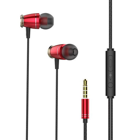 JMT-176266 Heavy Bass Wired In-Ear Headphones with Microphone and Silicone Earplugs