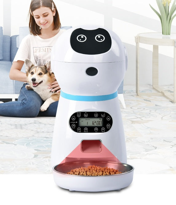 JMT-176458 Automatic Pet Feeder with Removable Grain Storage and Voice Recording Feature