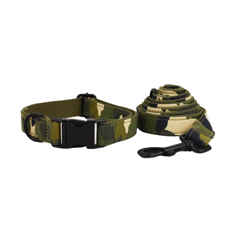 JMT-176778 Camouflage Dog Collar and Leash Set with Bow and Vest Accessories