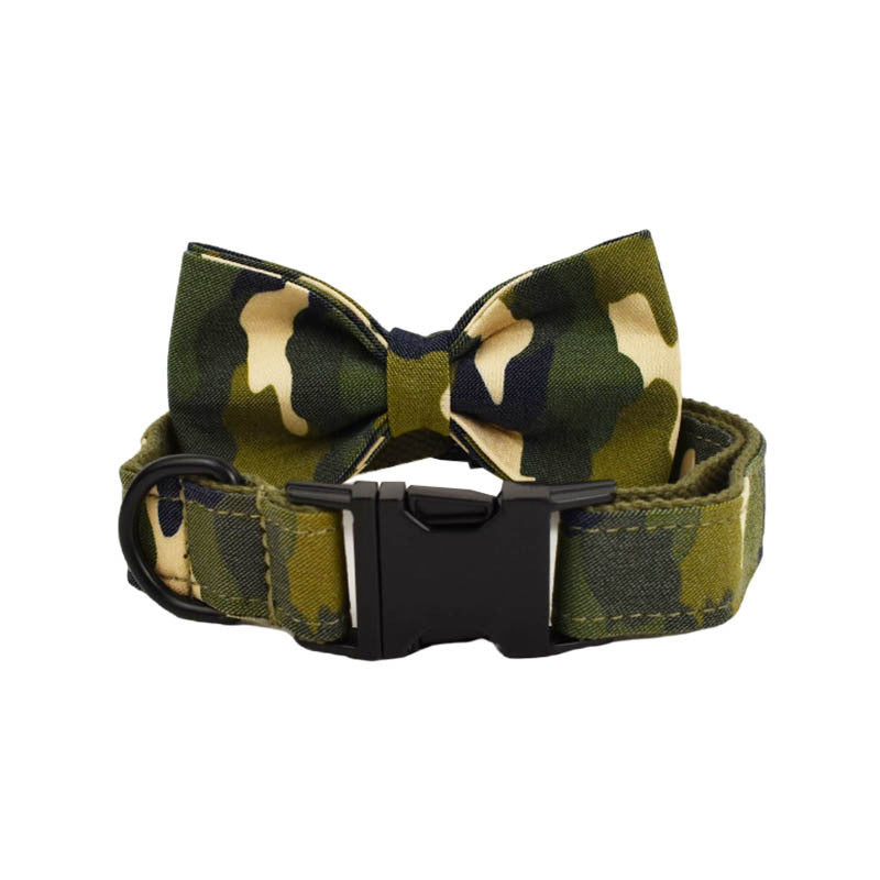 JMT-176778 Camouflage Dog Collar and Leash Set with Bow and Vest Accessories