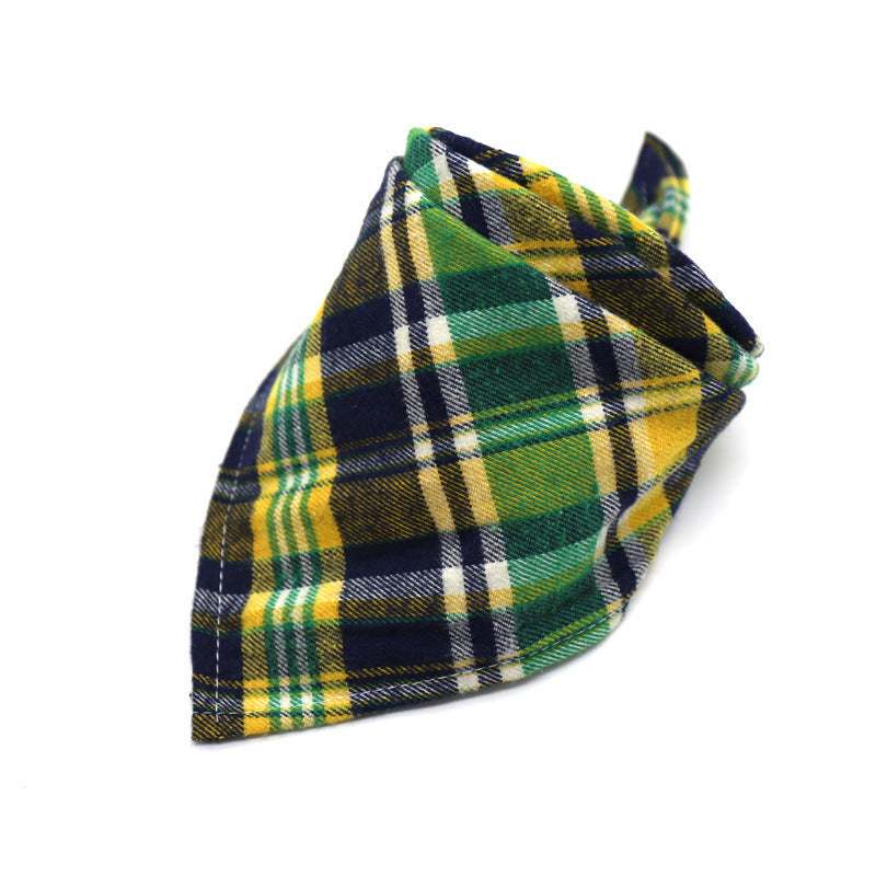 JMT-176906 Cotton Scottish Style Spring Flannel Triangle Scarf for Versatile Outfits