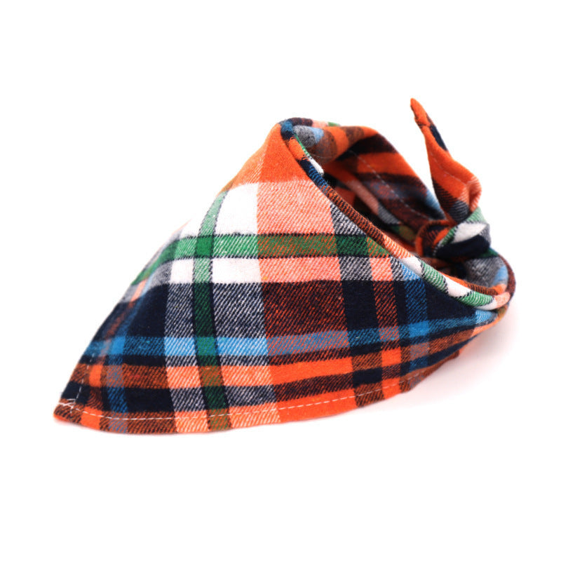 JMT-176906 Cotton Scottish Style Spring Flannel Triangle Scarf for Versatile Outfits