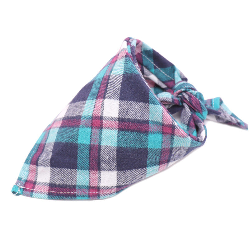 JMT-176906 Cotton Scottish Style Spring Flannel Triangle Scarf for Versatile Outfits