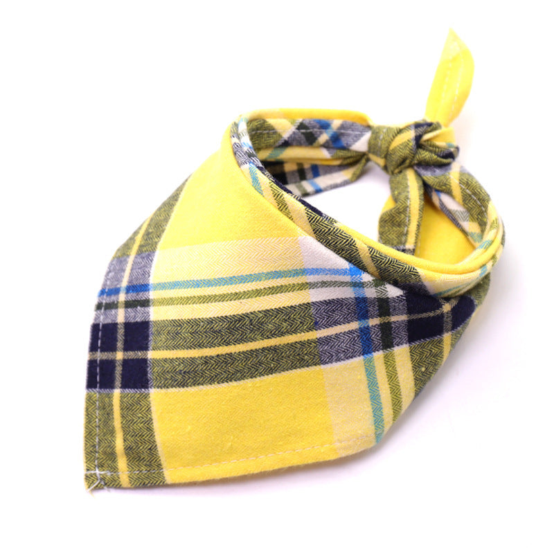 JMT-176906 Cotton Scottish Style Spring Flannel Triangle Scarf for Versatile Outfits