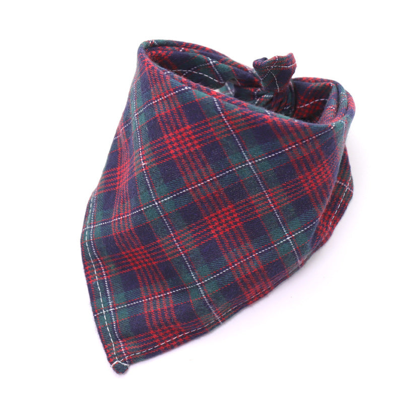 JMT-176906 Cotton Scottish Style Spring Flannel Triangle Scarf for Versatile Outfits