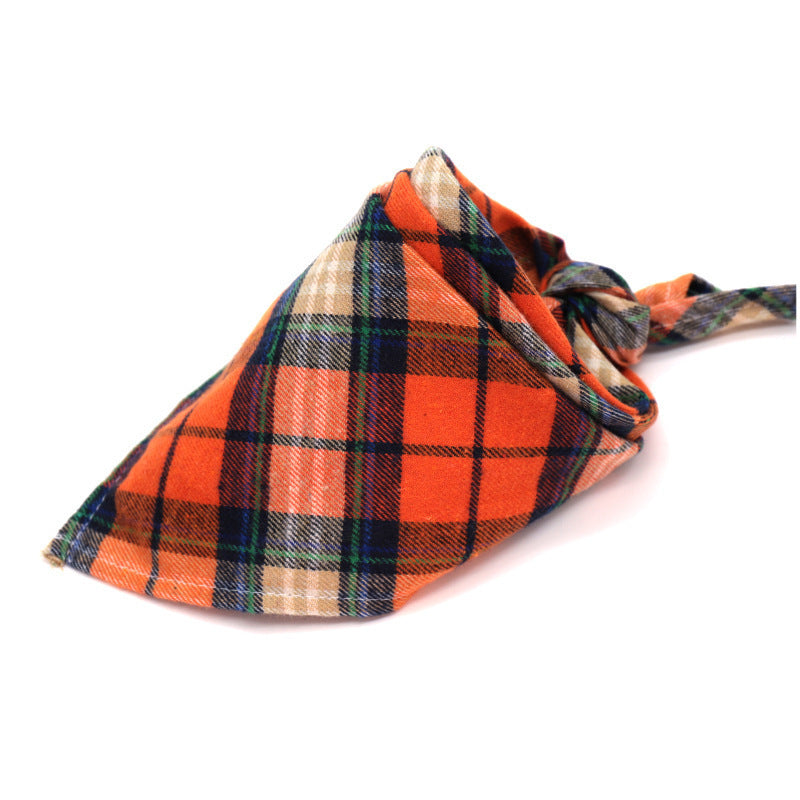 JMT-176906 Cotton Scottish Style Spring Flannel Triangle Scarf for Versatile Outfits