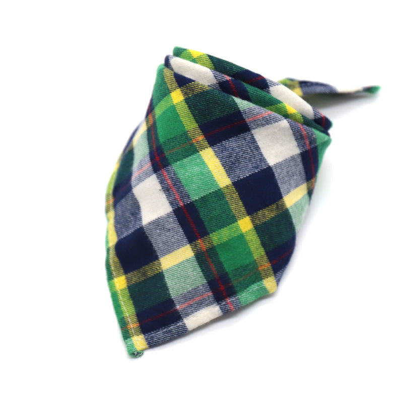 JMT-176906 Cotton Scottish Style Spring Flannel Triangle Scarf for Versatile Outfits