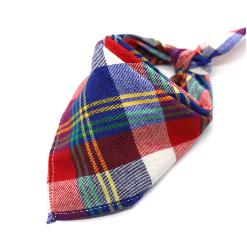 JMT-176906 Cotton Scottish Style Spring Flannel Triangle Scarf for Versatile Outfits