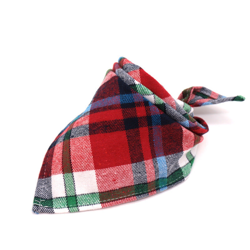 JMT-176906 Cotton Scottish Style Spring Flannel Triangle Scarf for Versatile Outfits