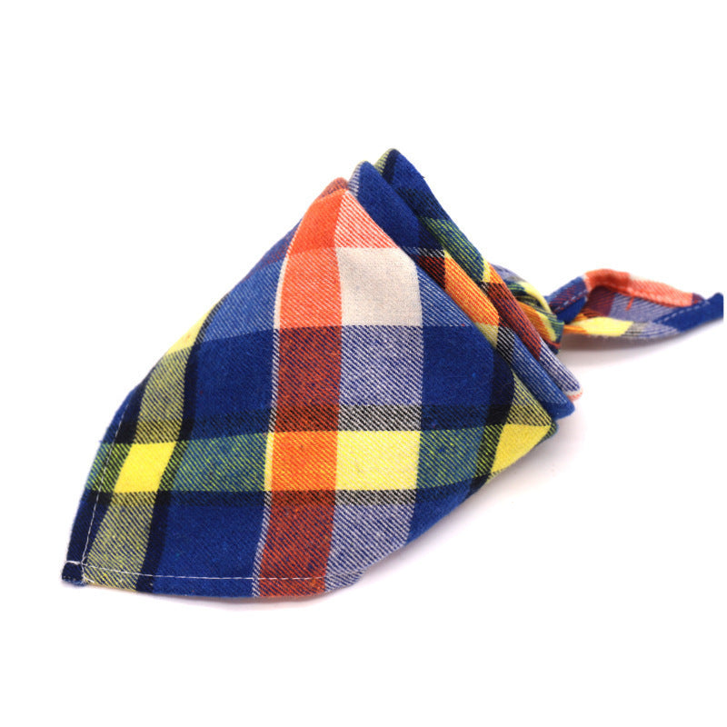 JMT-176906 Cotton Scottish Style Spring Flannel Triangle Scarf for Versatile Outfits