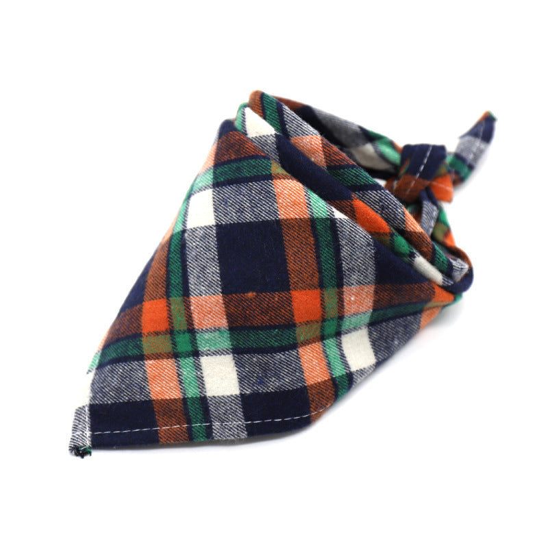 JMT-176906 Cotton Scottish Style Spring Flannel Triangle Scarf for Versatile Outfits