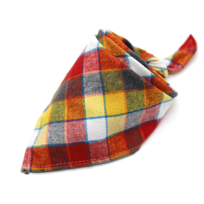 JMT-176906 Cotton Scottish Style Spring Flannel Triangle Scarf for Versatile Outfits