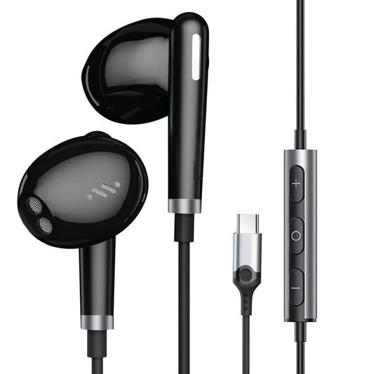 JMT-177098 Type-C Metal Wired Earbuds with DAC and Microphone for iPhone 15, Samsung, and Xiaomi