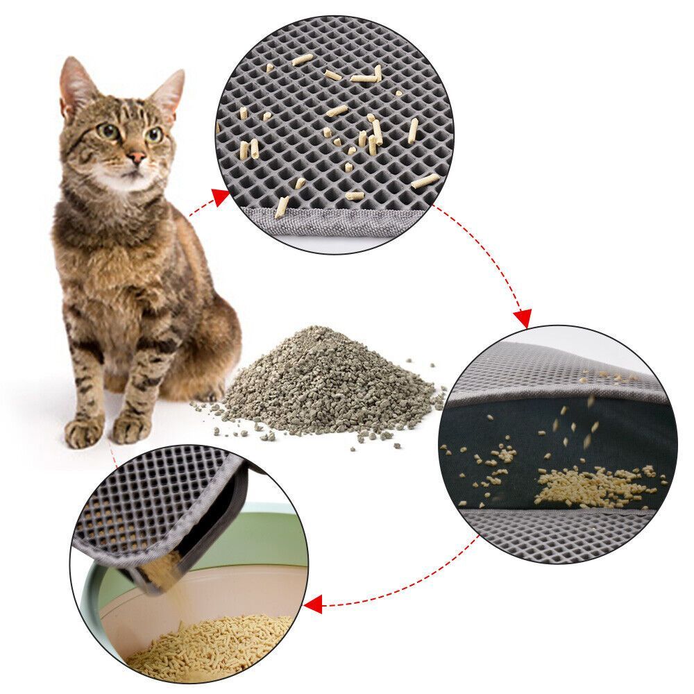 JMT-177418 Waterproof Double Layer Honeycomb Cat Litter Mat with Non-Slip Design and Easy Cleaning Capability