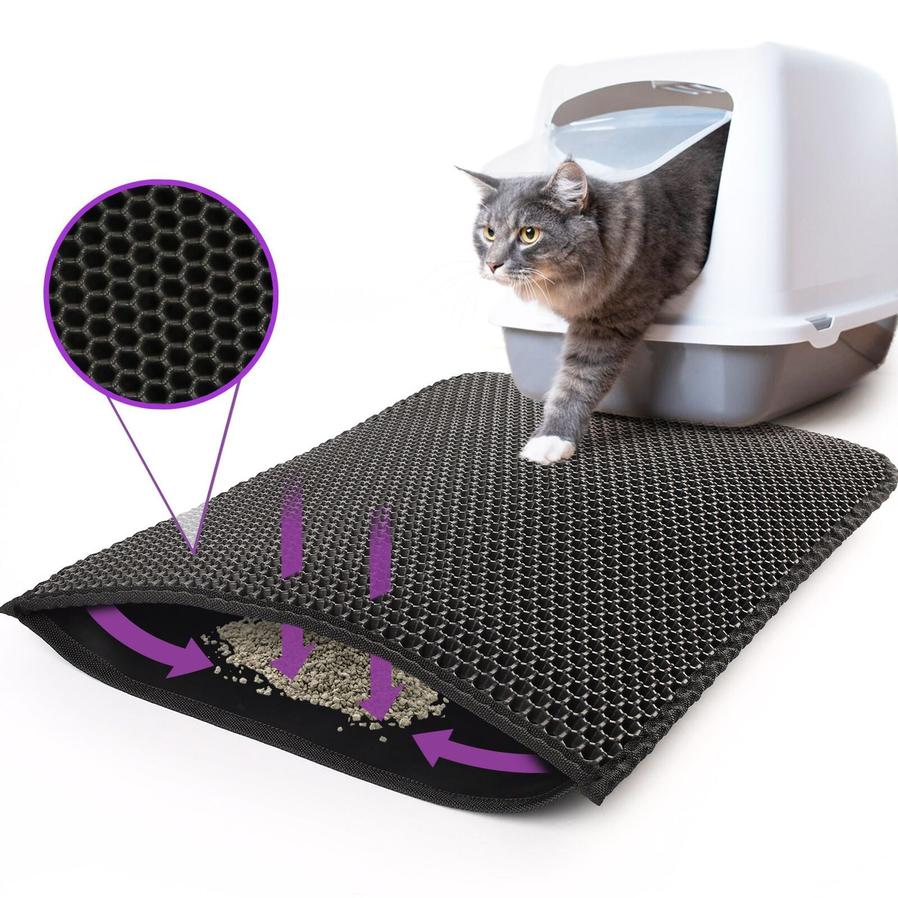 JMT-177418 Waterproof Double Layer Honeycomb Cat Litter Mat with Non-Slip Design and Easy Cleaning Capability