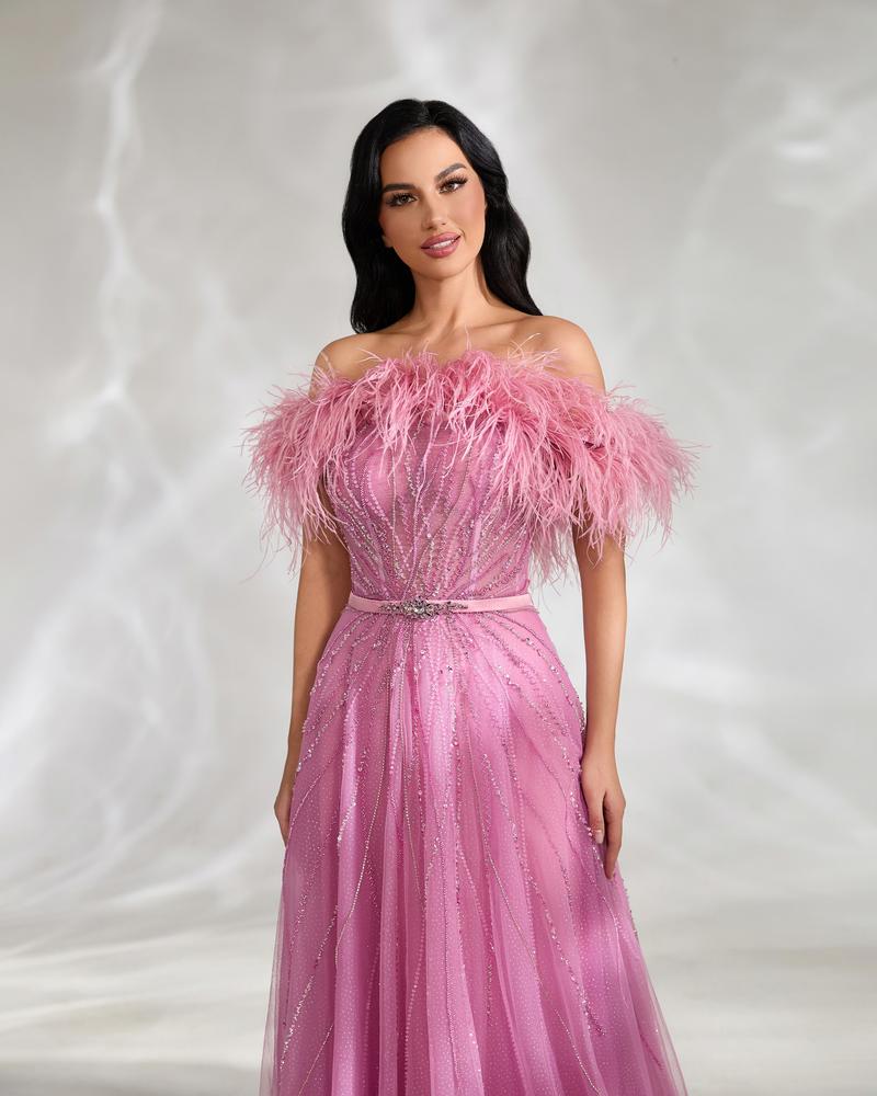 JMT-177674 Elegant Pink Evening Gown for Women - SH0136 Design