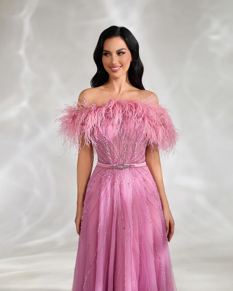 JMT-177674 Elegant Pink Evening Gown for Women - SH0136 Design