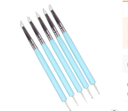 JMT-177738 Dual-Ended Nail Art Sculpture Tools Set with Silicone Tips - 5-Pack for Detail Work and Versatile Crafting