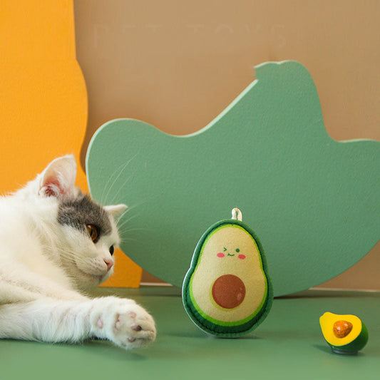 JMT-177738 Felt Catnip Chewing Toys in Avocado, Carrot, Watermelon, Duck, Bear, and Penguin Styles