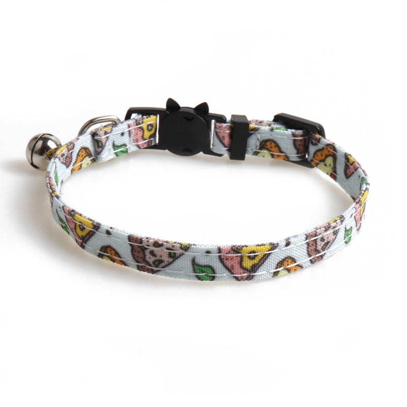 JMT-178250 Cloth Dog Collar with Bow Tie Design in Fun Food Patterns