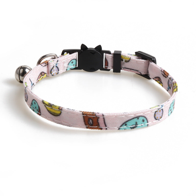 JMT-178250 Cloth Dog Collar with Bow Tie Design in Fun Food Patterns