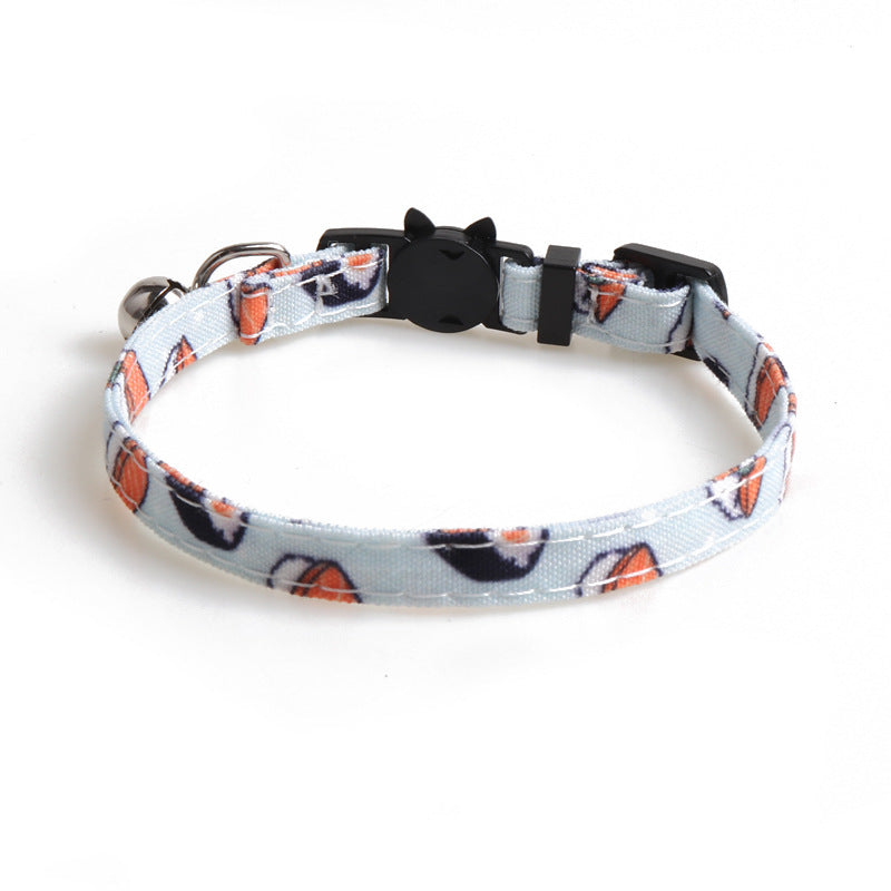 JMT-178250 Cloth Dog Collar with Bow Tie Design in Fun Food Patterns