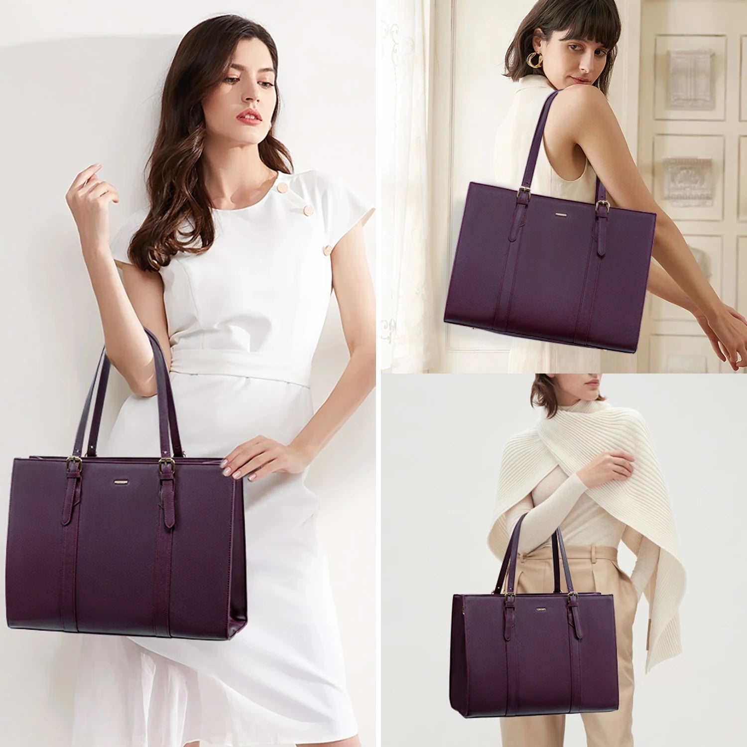 JMT-178570 Custom Fashion Computer Tote Bag for 15.6 Inch Laptops, Large Capacity Business Shoulder Handbag for Women