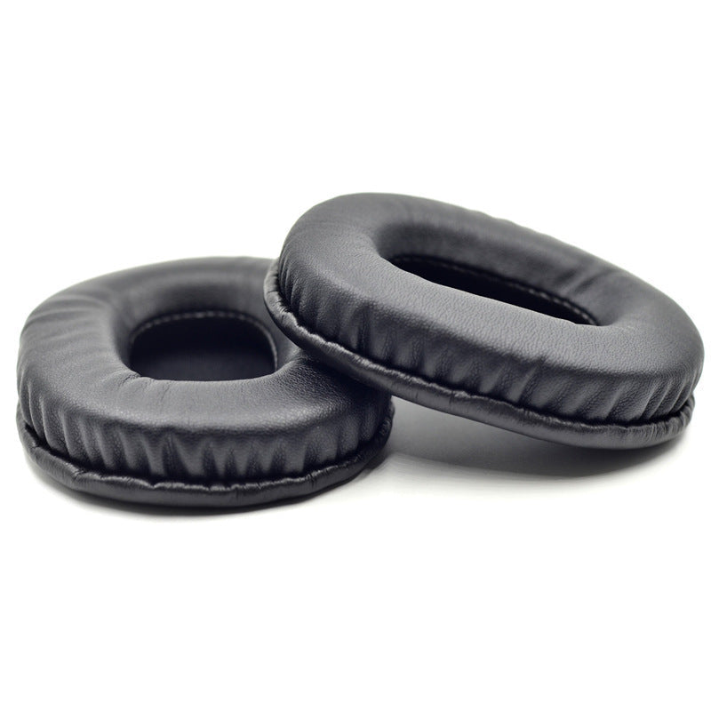 JMT-178570 Soft Sponge Earphone Covers in Black Leather and Flannel - Neutral Fit for Headphones