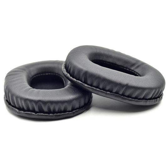 JMT-178570 Soft Sponge Earphone Covers in Black Leather and Flannel - Neutral Fit for Headphones