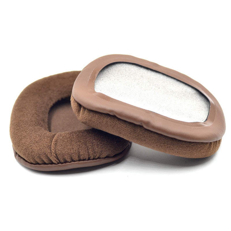 JMT-178570 Soft Sponge Earphone Covers in Black Leather and Flannel - Neutral Fit for Headphones