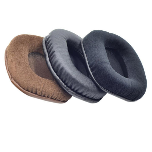 JMT-178570 Soft Sponge Earphone Covers in Black Leather and Flannel - Neutral Fit for Headphones