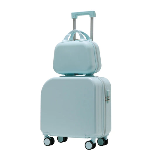 JMT-178634 Compact 18 Inch Cabin Trolley Suitcase with Side Cup Holder for Travel and Daily Use