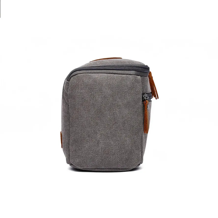 JMT-178634 Large Capacity Portable Makeup Bag - Multi-functional Travel Storage Bag in Durable Waxed Canvas and Leather