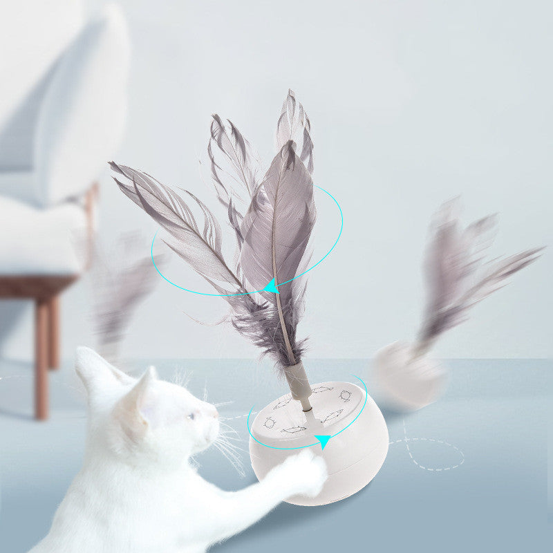 JMT-178890 Electric Feather Cat Teaser Toy for Playful Pets