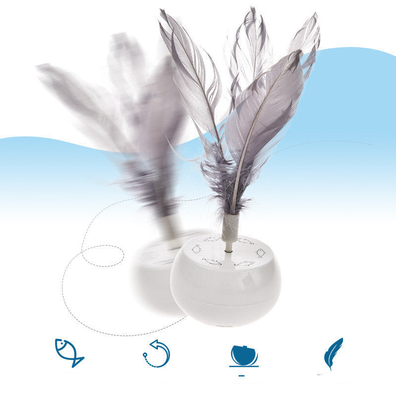 JMT-178890 Electric Feather Cat Teaser Toy for Playful Pets