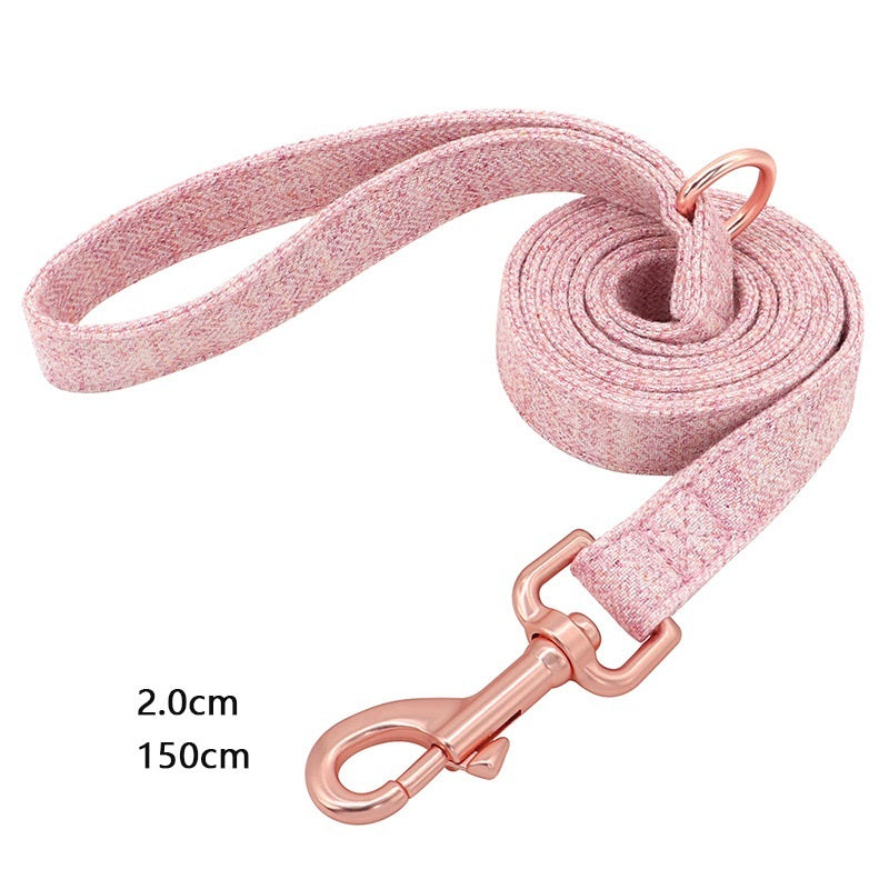 JMT-179082 Adjustable Pet Dog Collar with Engraving and Leash Set - Anti-Lost Traction Rope Supplies Available in S, M, L Sizes