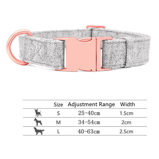 JMT-179082 Adjustable Pet Dog Collar with Engraving and Leash Set - Anti-Lost Traction Rope Supplies Available in S, M, L Sizes