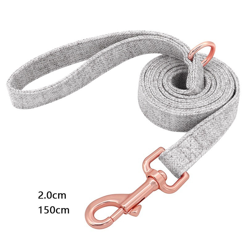 JMT-179082 Adjustable Pet Dog Collar with Engraving and Leash Set - Anti-Lost Traction Rope Supplies Available in S, M, L Sizes