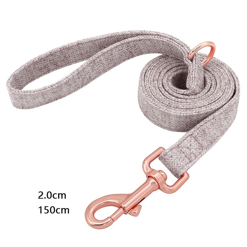JMT-179082 Adjustable Pet Dog Collar with Engraving and Leash Set - Anti-Lost Traction Rope Supplies Available in S, M, L Sizes