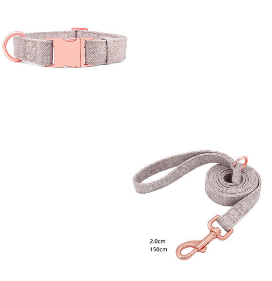 JMT-179082 Adjustable Pet Dog Collar with Engraving and Leash Set - Anti-Lost Traction Rope Supplies Available in S, M, L Sizes