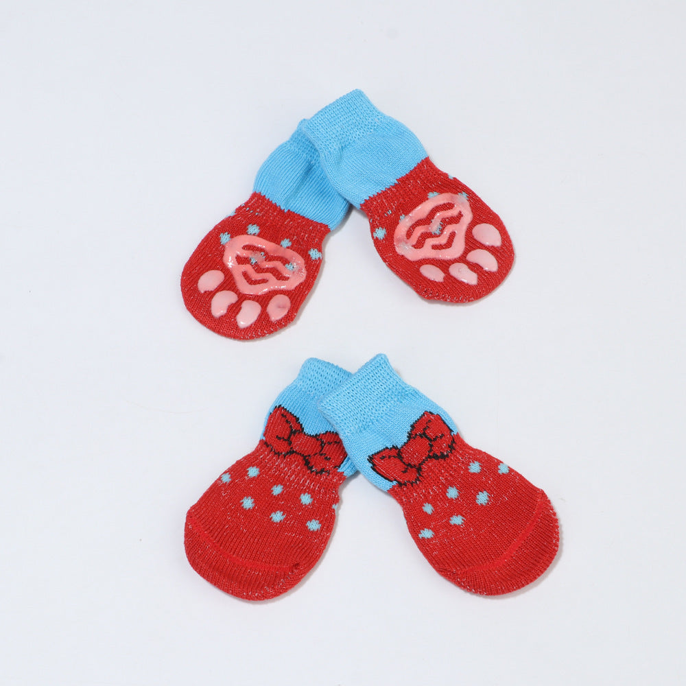 JMT-179210 Indoor Pet Socks - Breathable, Anti-Slip, and Easy-to-Clean Cotton Blend
